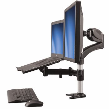 Star Tech Single-Monitor Arm - Laptop Tray - One-Touch Height Adjust