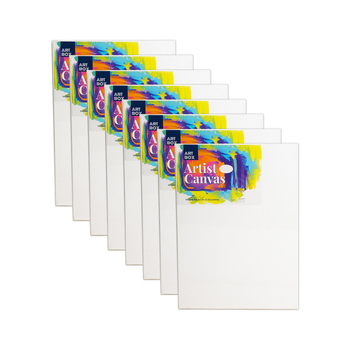 8PK Art Boxd 20cm Thick Artist Acrylic & Oil Painting 280gsm Canvas - White
