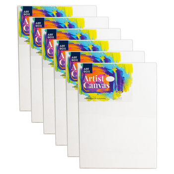 6PK Art Boxd 40cm Thick Artist Acrylic & Oil Painting 280gsm Canvas - White
