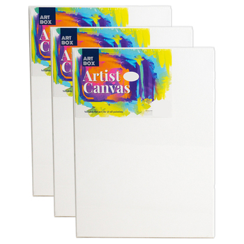 3PK Art Boxd 50cm Thick Artist Acrylic & Oil Painting 280gsm Canvas - White