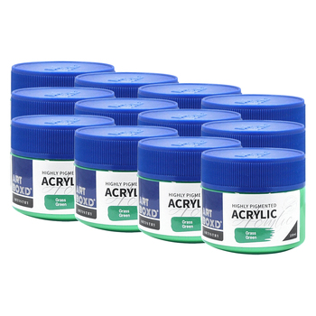 12PK Art Boxd 100ml Premium Acrylic Artists Paint - Grass Green