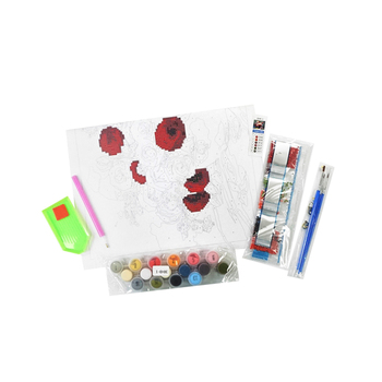 Art Boxd 2-in-1 Canvas Colour By Number & Diamond Art - Flowers