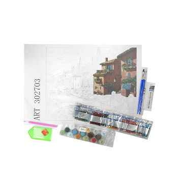 Art Boxd 2-in-1 Canvas Colour By Number & Diamond Art - Coastal Town