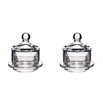 2PK Artesa Mini Glass Serving Cloche for Butter Spreads Soft Cheese 9x9.5cm