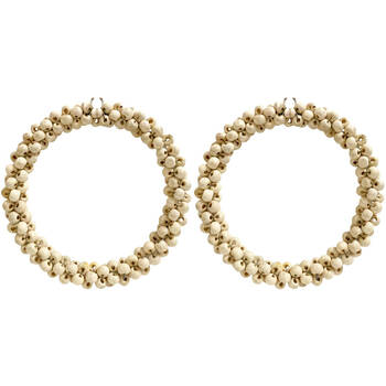 2PK LVD Wreath Hanger Wooden Hanging Ornament Decor Ivory 14cm