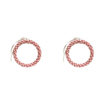 2PK LVD Wreath Hanger Wooden Hanging Ornament Decor Pink 14cm