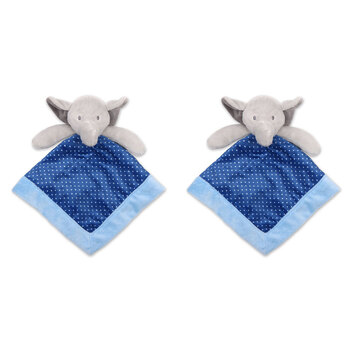 2PK Peanutshell Little Peanut 31x31cm Elephant Security Blanket Blue Baby/Infant 0+