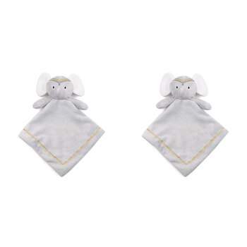 2PK The Peanutshell Boho Elephant 30x30cm Security Blanket Baby/Infant 0+