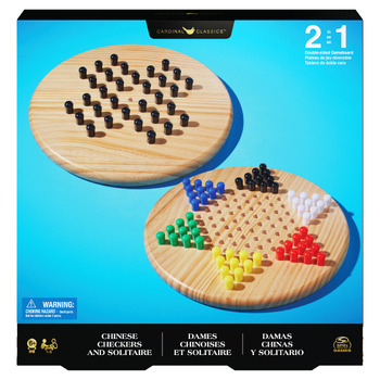 Classic Games Wooden Solitaire/Chinese Checkers Board Game Set 3+