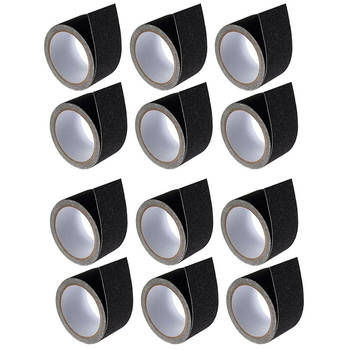 12x 48mm x 3m Black Anti-Slip Sticky Tape for Floor/Stairway Steps