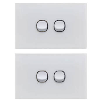 2PK Doss Acrylic Wall Plate 2 Gang Light Switch