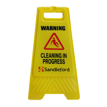 Sandleford Cleaning in Progress A-Frame Sign Yellow