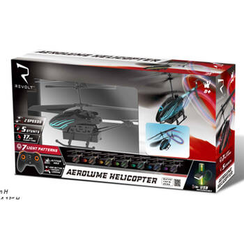 Revolt Radio AeroLume Helicopter Toy Kids 8y+ 22.6x10cm Black
