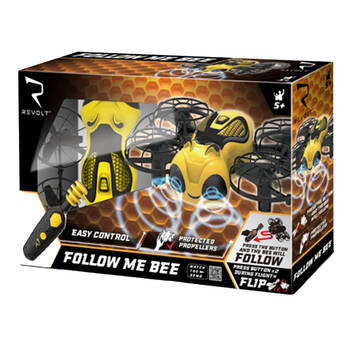 Revolt Radio Control Follow Me Bee Mini Drone RC Toy Kids 5y+ 11.9x11cm Yellow