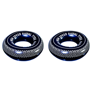 2x Airtime 90cm Swim Ring Tyre Pool Floater Kids/Adults - Blue/White