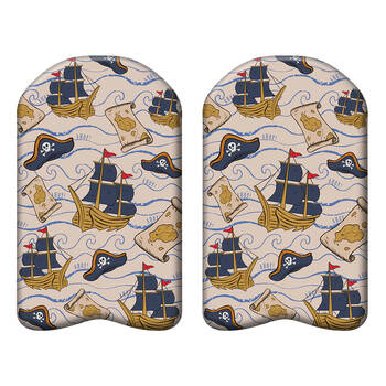 2x Airtime 42X27cm Pirates Foam Kick Board Bodyboard Kids/Children