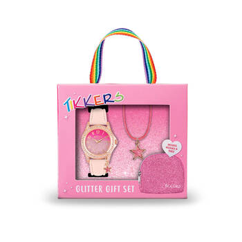 Tikkers Time Superstar Watch with Straps, Purse & Necklace Gift Set - Pink