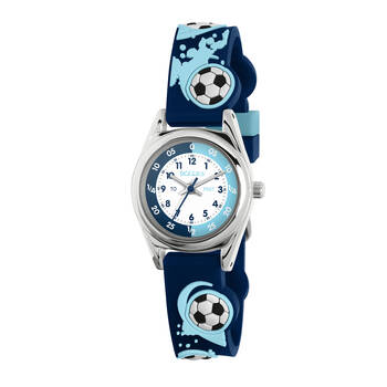 Tikkers Time Teacher Football Dial Watch with 3D Straps - Blue/Sky Blue