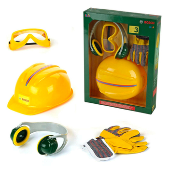 4pc Bosch Helmet, Earmuffs & Accessories Toy Set 3+