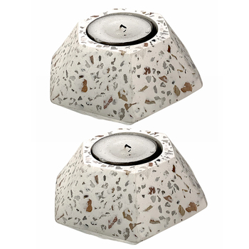 2PK Maine And Crawford Terrazzo Candle Holder 10Cm Modern Decorative Accent