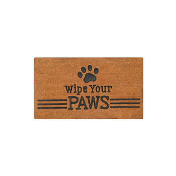 Maine And Crawford Wipe Your Paws Embossed Coir Doormat 70x40cm