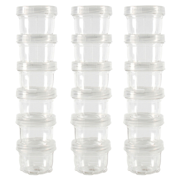 3x 6pc Urban Kitchen 45ml Plastic Containers Twist Stackable - Clear