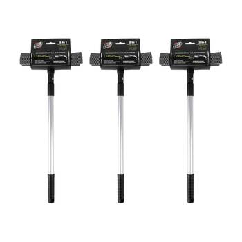 3PK AutoShift 2-in-1 Extendable Squeegee Car Window Cleaning Accessory 47-70cm