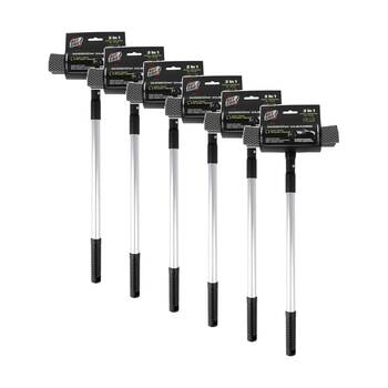 6PK AutoShift 2-in-1 Extendable Squeegee Car Window Cleaning Accessory 47-70cm