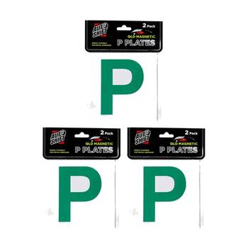 3x 2PK AutoShift QLD/SA Magnetic Green Probationary Licence Plate/Signs 15cm