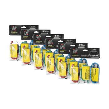 6x 3PK AutoShift Luggage Elastic Bungee Cord Straps w/Rubber Hook 30-60cm