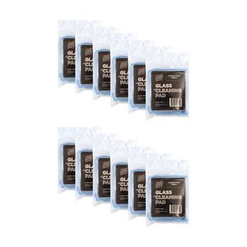 12PK AutoShift Glass Cleaning Pad Streak Free Automotive Accessory 13x11cm Blue