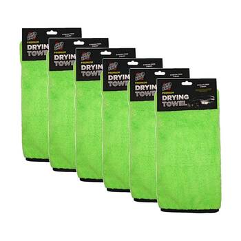 6PK AutoShift Premium Microfibre Drying Towel/Cloth Car Cleaning 70x70cm Green