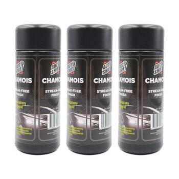 3PK AutoShift Ultra Absorbent Regular Car Cleaning Chamois/Cloth 43x32cm Black