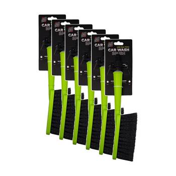 6PK AutoShift Car Cleaning Brush w/Integrated Hose Valve & Long Curved Handle
