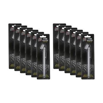 12PK AutoShift Universal Pen Style Tyre Pressure Gauge Auto Accessory 0-50psi