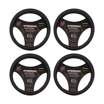 4PK AutoShift Steering Wheel Cover Universal Textured Grip 37-39cm Diameter