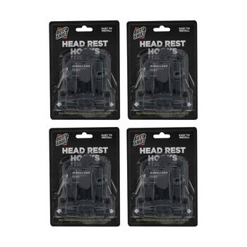 4PK AutoShift Headrest Hanger Hook Car Organisation Accessory Black