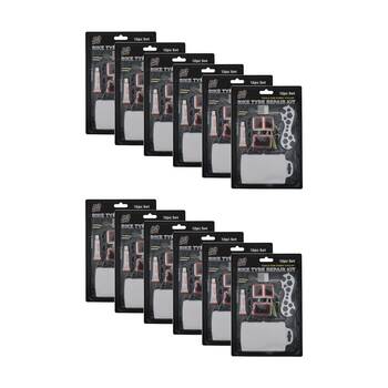 12x 12pc AutoShift Bike Tyre Patch Repair Kit Cycling Accessory with Tools
