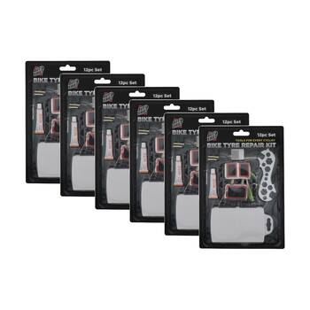 6x 12pc AutoShift Bike Tyre Patch Repair Kit Cycling Accessory with Tools