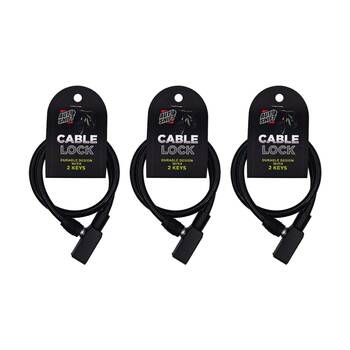 3PK AutoShift Cable Keyed Bike Lock w/2 Keys Property Protection/Security 