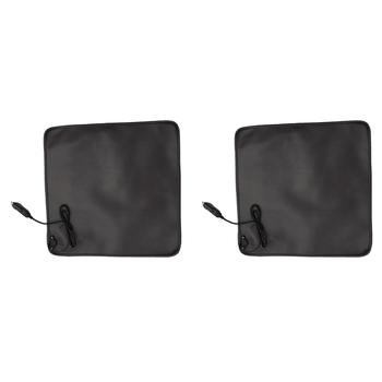 2x Autostyle 40cm Square Heated Car/Vehicle Seat Mat - Black