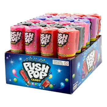 24PK Push Pop Lollipop Candy Sweet Confectionery Lollies w/ Fruit Flavour Assorted
