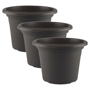 3PK Artevasi Cilindro Indoor/Outdoor Garden Pot 25x18.2cm Anthracite