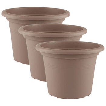 3PK Artevasi Cilindro Indoor/Outdoor Garden Pot 25x18.2cm Taupe