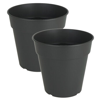 2PK Artevasi Madagascar Indoor/Outdoor Garden Pot 35x33.5cm Anthracite