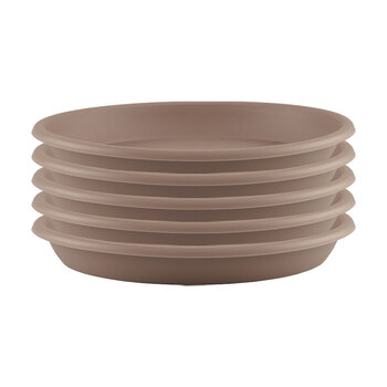 5PK Artevasi Round Indoor/Outdoor Garden Saucer For Pot 22x3cm Taupe