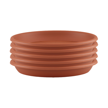 5PK Artevasi Round Indoor/Outdoor Garden Saucer For Pot 26x3.3cm Terracotta