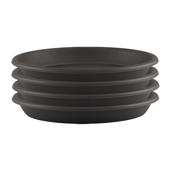 4PK Artevasi Round Indoor/Outdoor Garden Saucer For Pot 35x4.7cm Anthracite