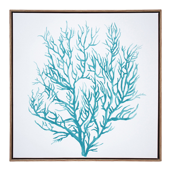 LVD Framed Canvas/Resin 50x50cm Ocean Coral Wall Hanging Art
