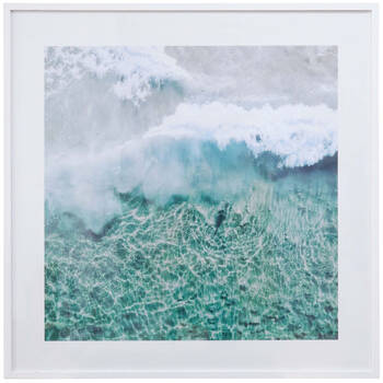 LVD Wooden Coastal Framed Print Wall Art Decor 100x100cm Burgess Beach